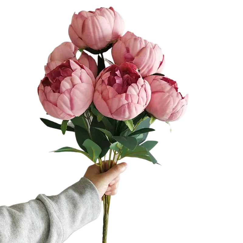 Bouquet de pivoines artificielle Rose fuchsia