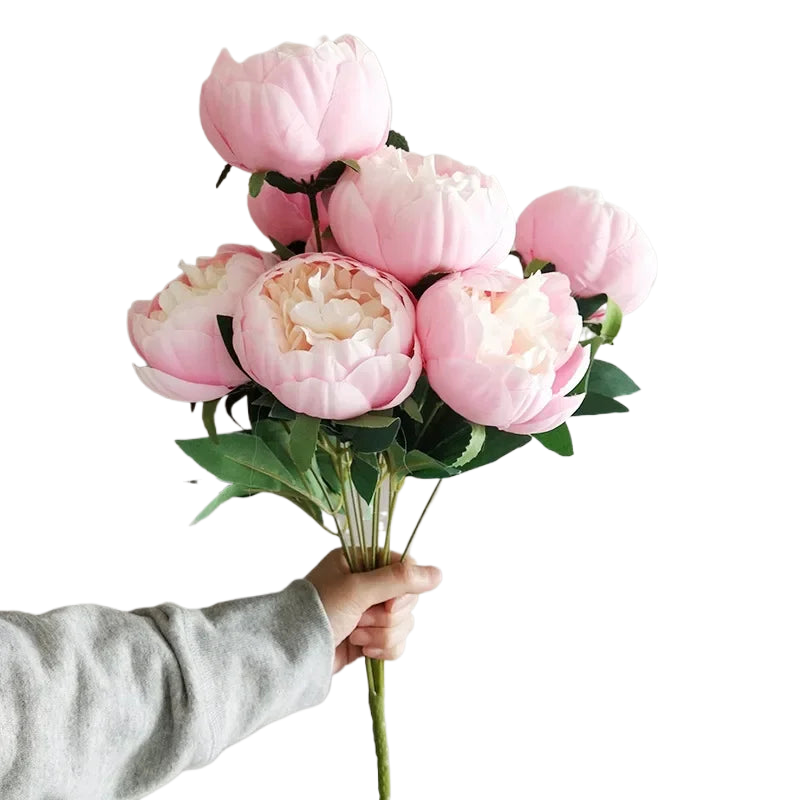 Bouquet de pivoines artificielle Rose tendre