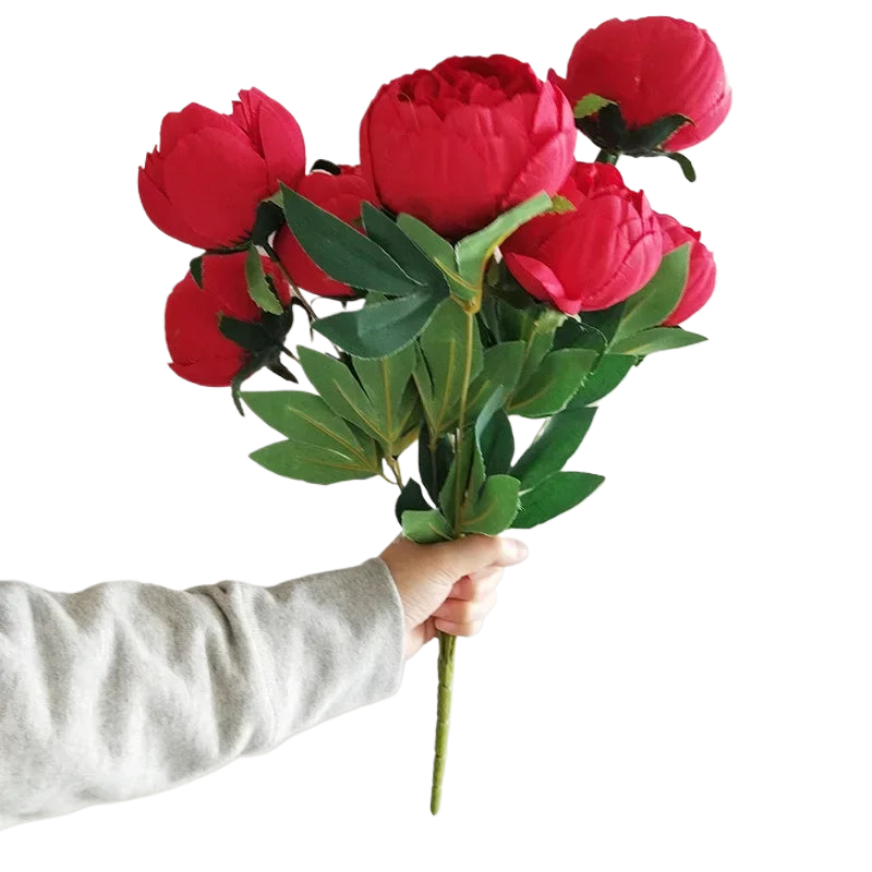 Bouquet de pivoines artificielle Rouge vif