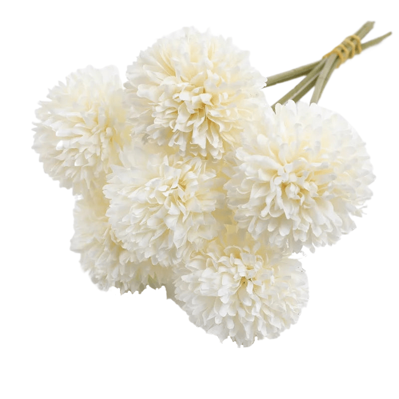 Bouquet de pompons chrysanthème artificielle Blanc