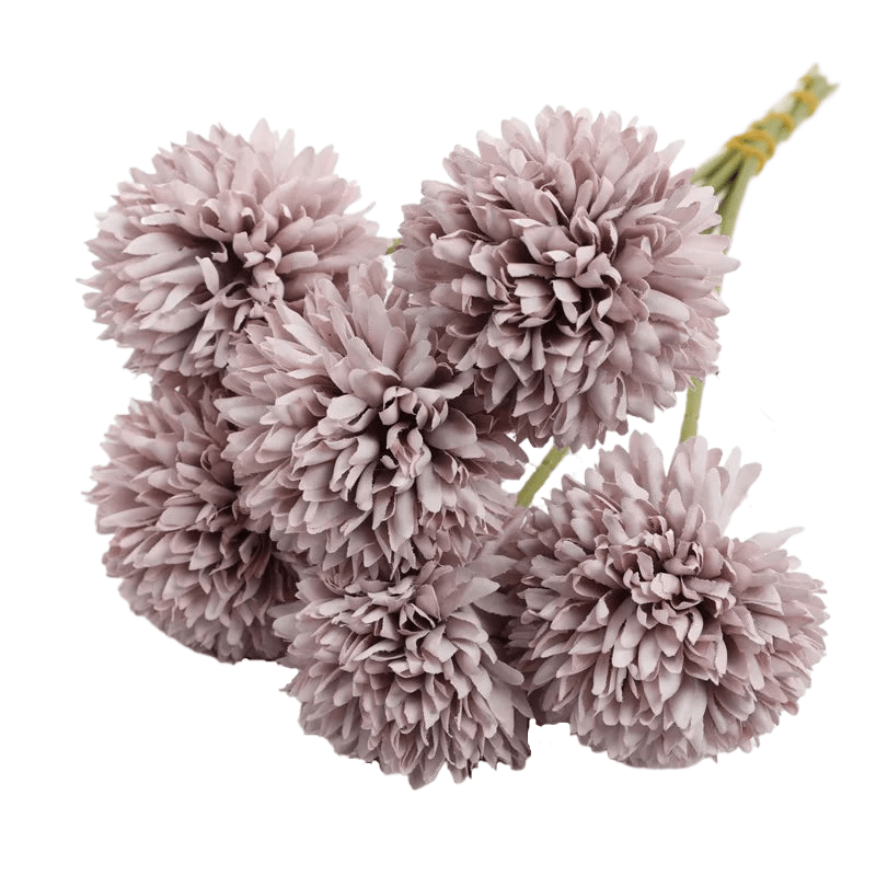 Bouquet de pompons chrysanthème artificielle Mauve vieilli