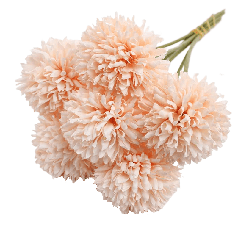 Bouquet de pompons chrysanthème artificielle Pêche