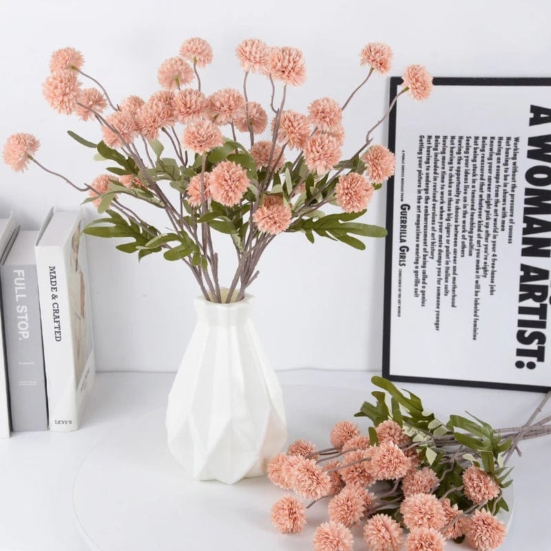 Branche multi-fleurs de chrysanthèmes pompon artificielle